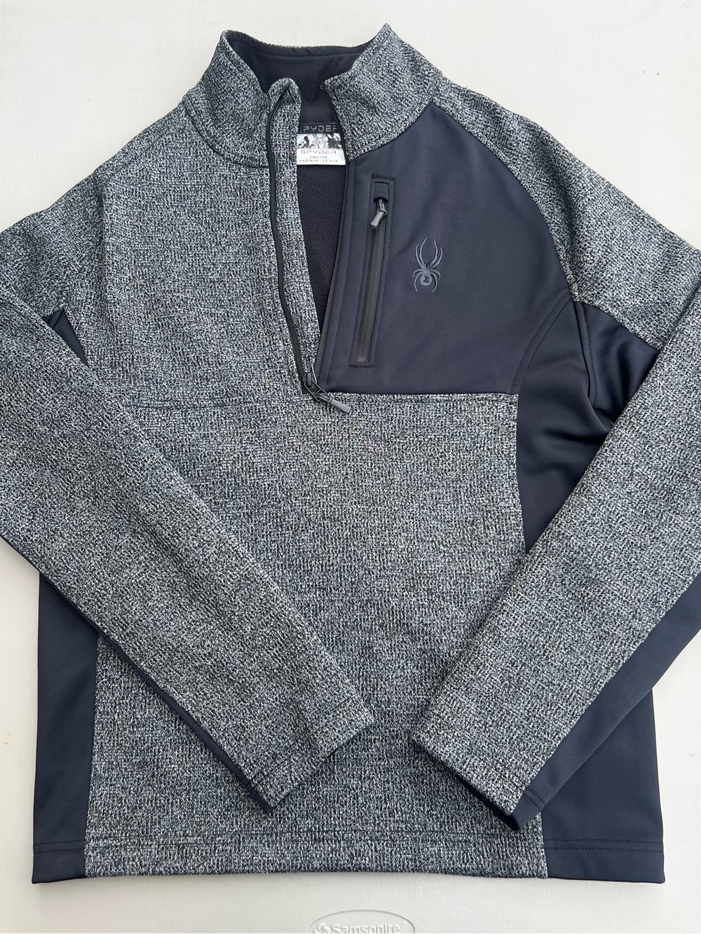 Spyder Men’s Gray and Black Half-Zip Performance Pullover